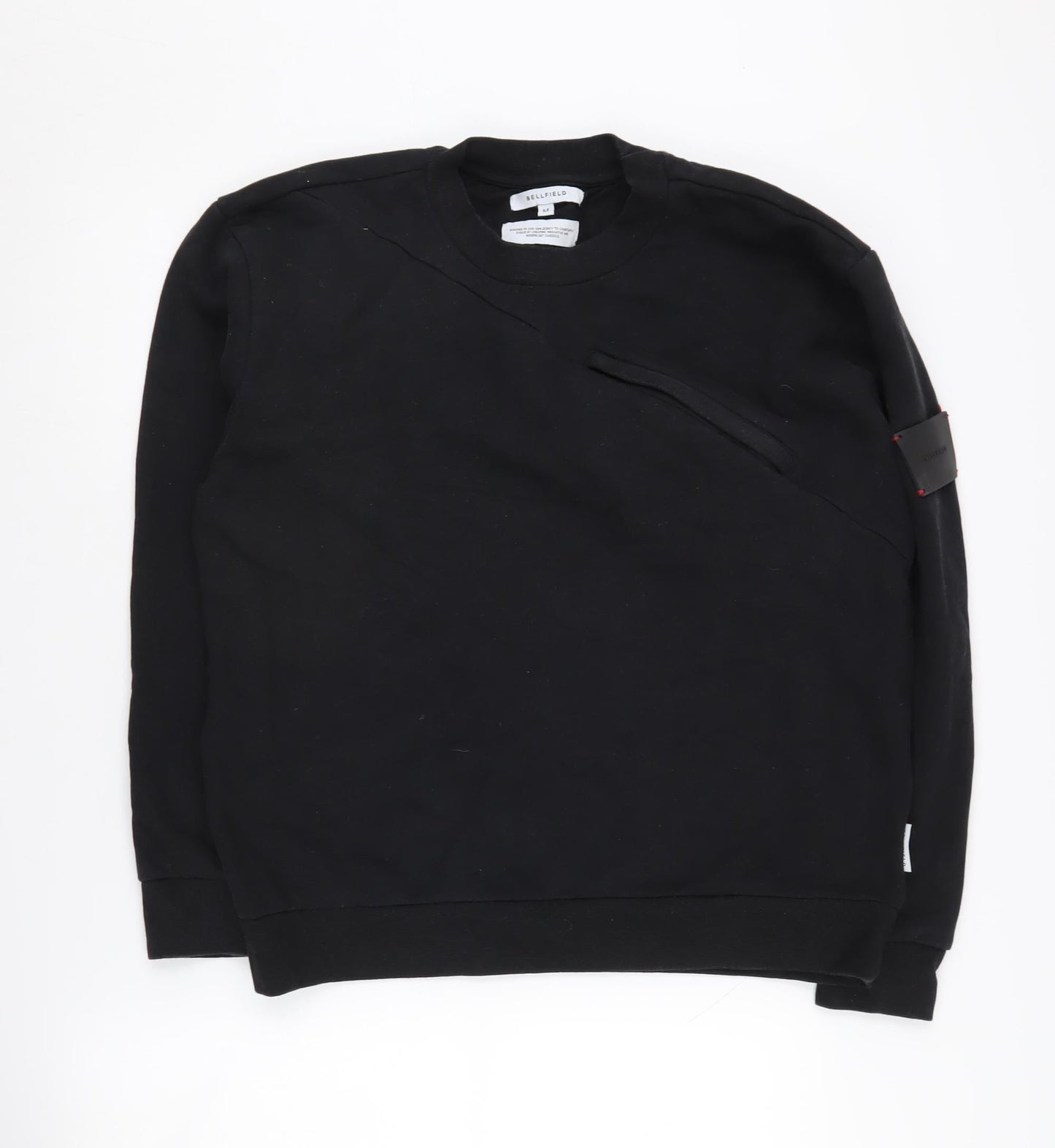 Bellfield Men's Black Sweatshirt Medium Crew Neck