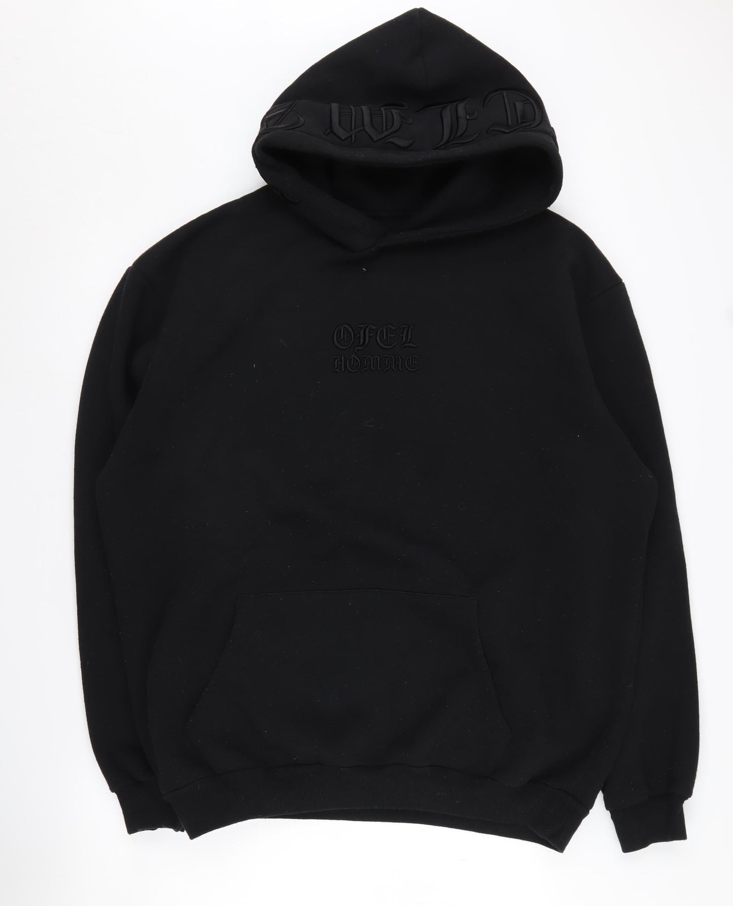 Man Black Hoodie Pullover M Men’s Graphic Print