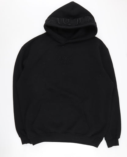 Man Black Hoodie Pullover M Men’s Graphic Print