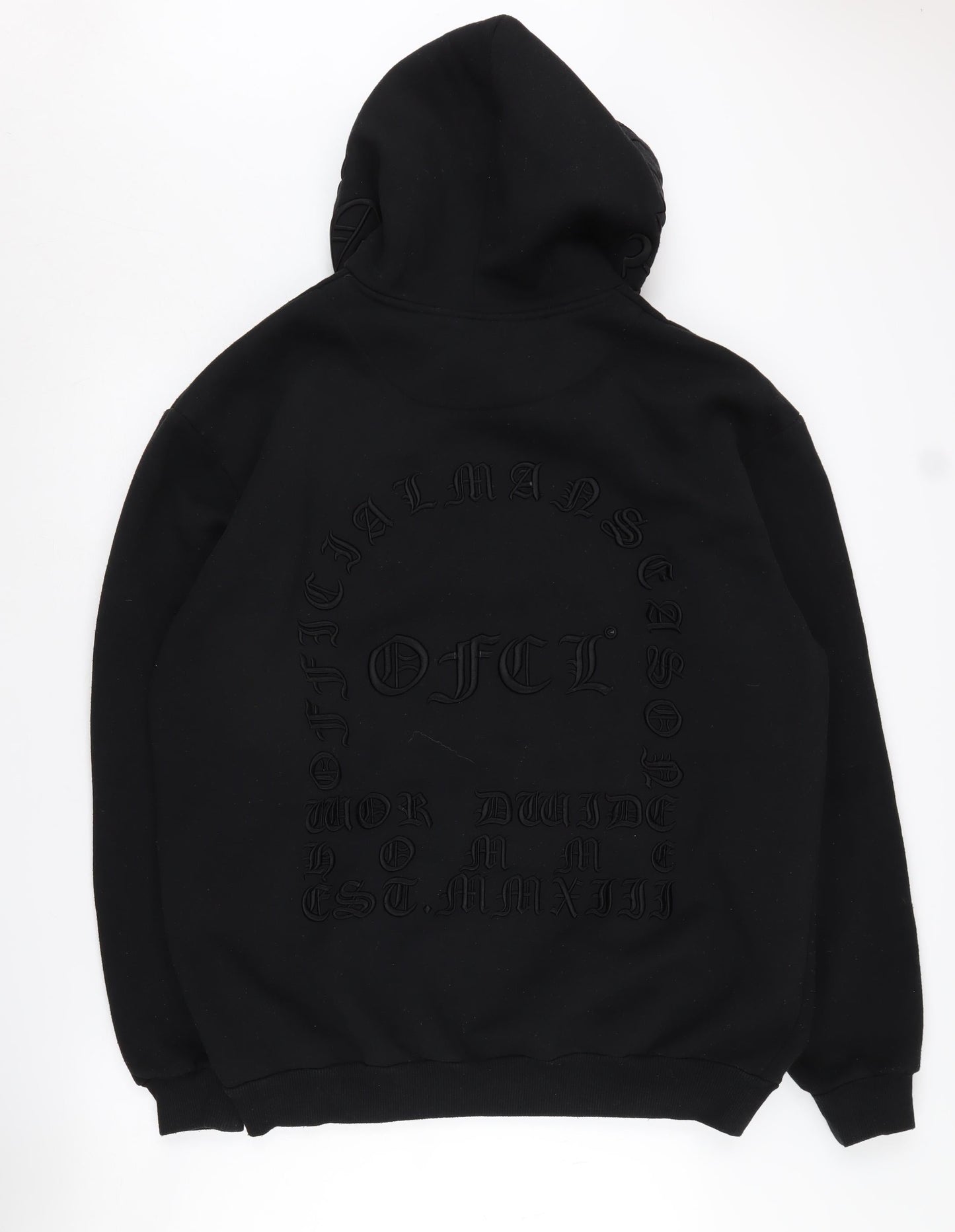 Man Black Hoodie Pullover M Men’s Graphic Print