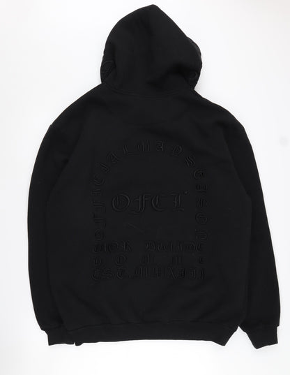 Man Black Hoodie Pullover M Men’s Graphic Print