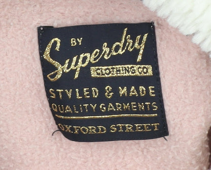 Superdry Women's Pink Pullover Hoodie, Size 8, Logo Accent