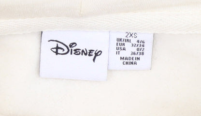 Womens UK Size 2XS Disney Ivory Pullover Hoodie