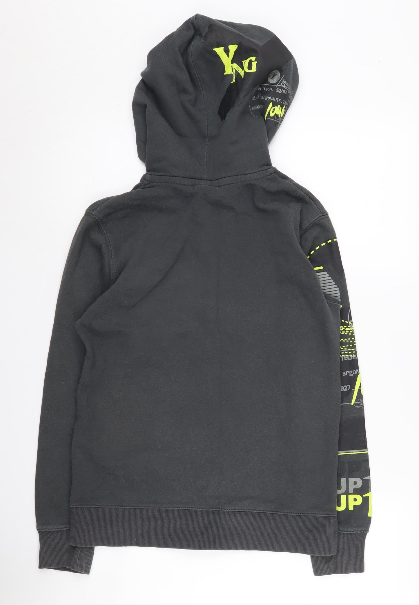 H&M Boys Black Graphic Full Zip Hoodie 12-14 Years