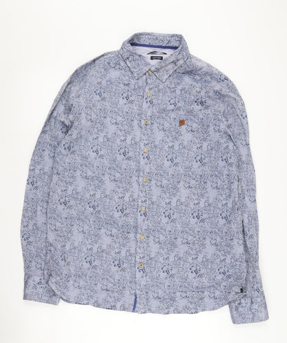 Roberto Torretta Men's Blue Floral XL Shirt