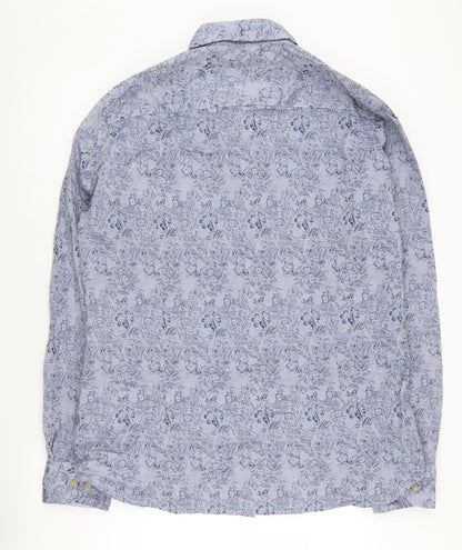 Roberto Torretta Men's Blue Floral XL Shirt