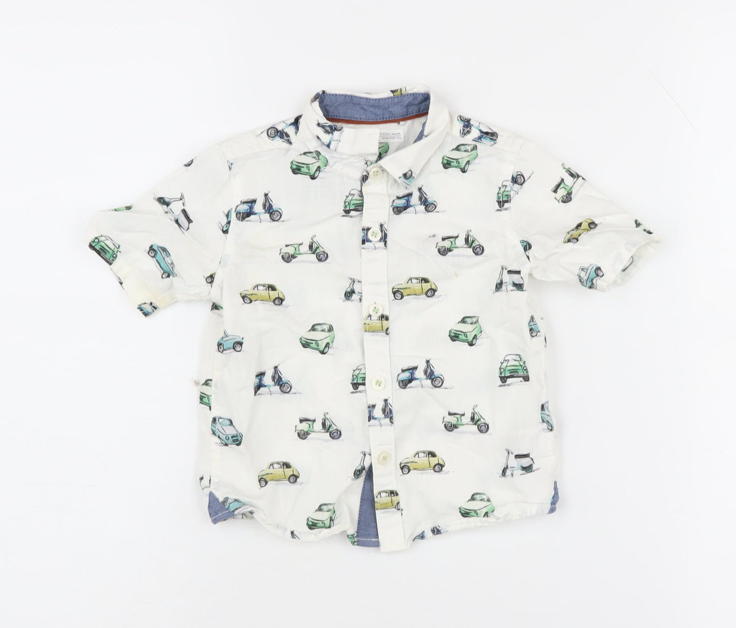 Next Unisex Baby Car Print Button-Up Shirt 12-18M