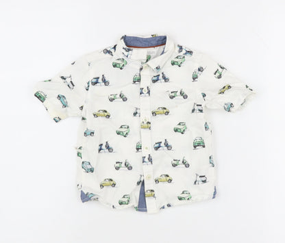 Next Unisex Baby Car Print Button-Up Shirt 12-18M