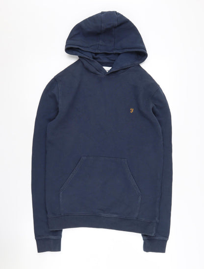 Mens UK Size S Farah Blue Pullover Hoodie