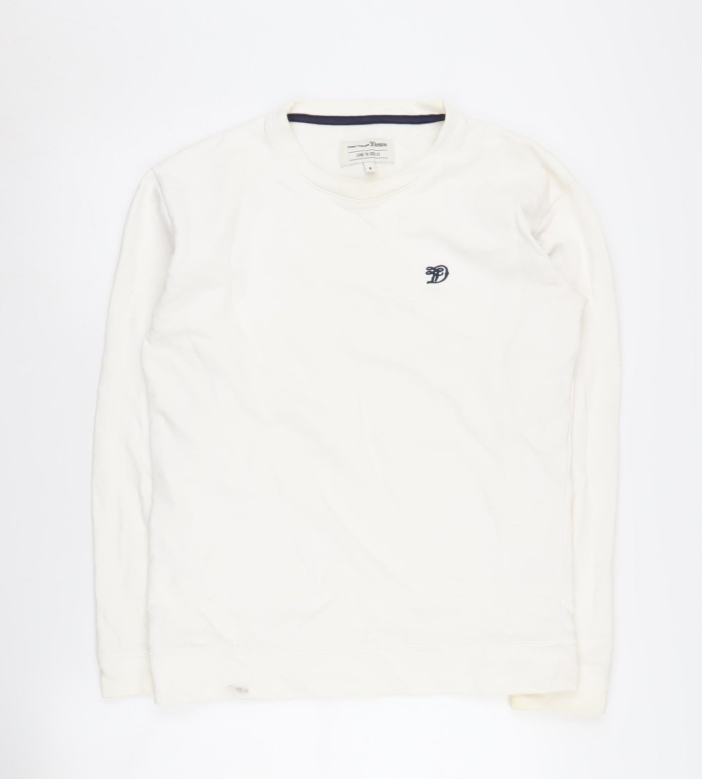 Tom Tailor Men's White Logo Sweatshirt M