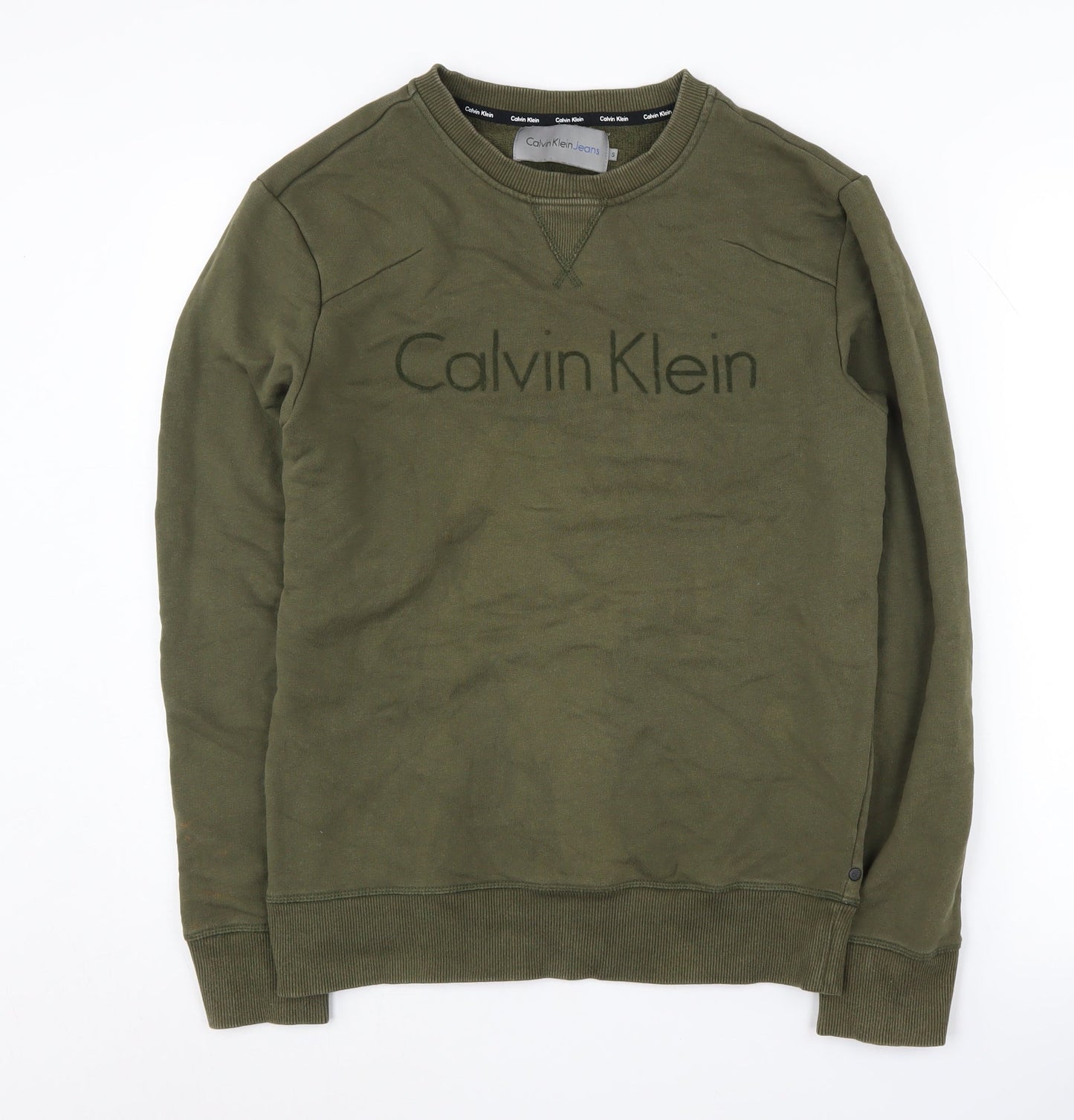 Mens UK Size S Calvin Klein Green Pullover Sweatshirt