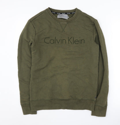 Mens UK Size S Calvin Klein Green Pullover Sweatshirt