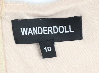 WANDERDOLL Women's Beige Cropped Top Size 10