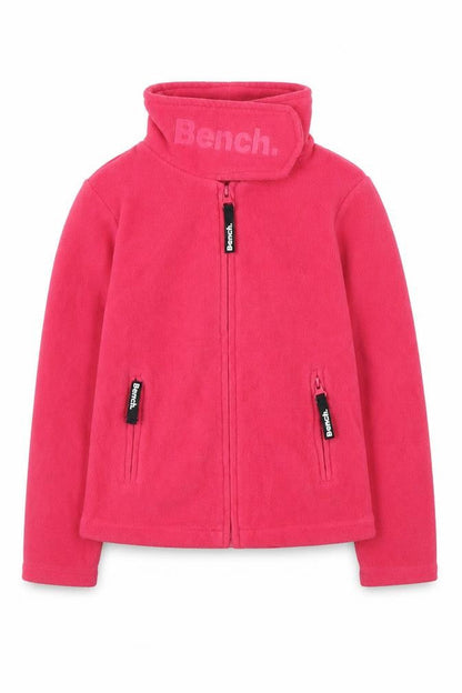 Front view of Bench Red girls’ fleece jacket - 5-6 years