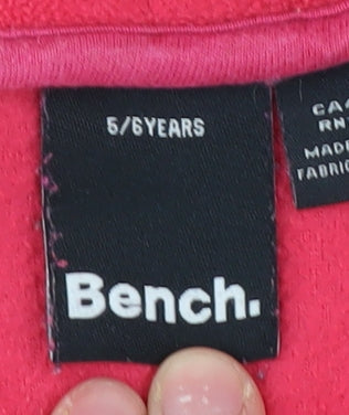 Bench Red Girls Fleece Jacket - 5-6 Years