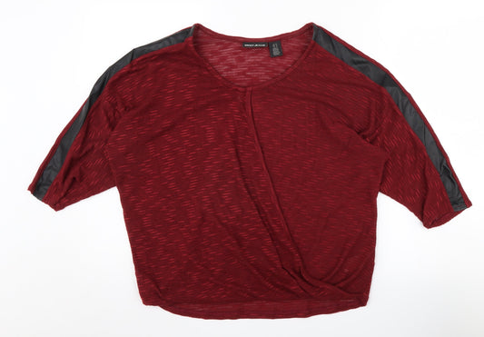 DKNY Jeans Women's Red V-Neck Pullover Jumper M