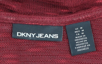 Womens UK Size M DKNY Jeans Red Pullover Jumper