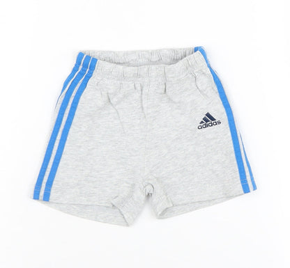 Adidas Unisex Baby Grey Shorts 6-9 Months