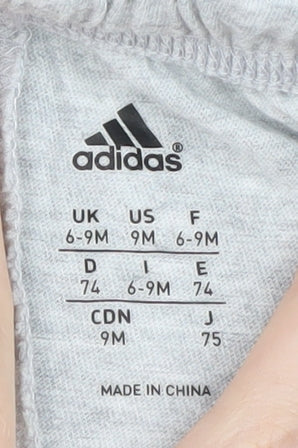 Adidas Unisex Baby Grey Shorts 6-9 Months