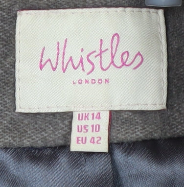 Whistles Women's Brown Cotton Blazer UK 14