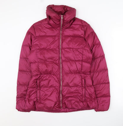 Massimo Dutti Women's Purple Puffer Jacket M
