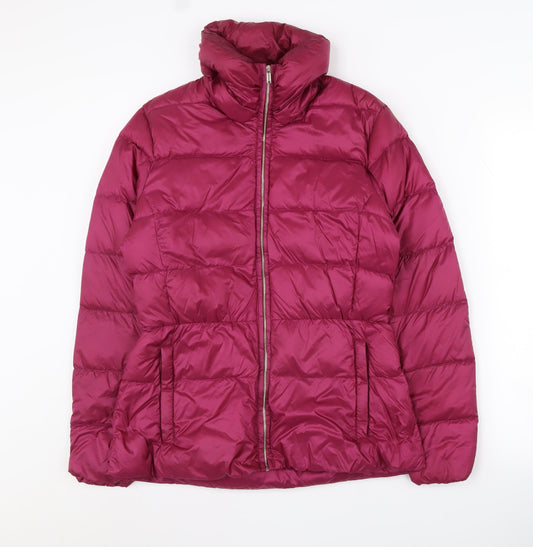 Massimo Dutti Women's Purple Puffer Jacket M