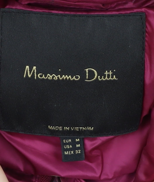 Massimo Dutti Women's Purple Puffer Jacket M