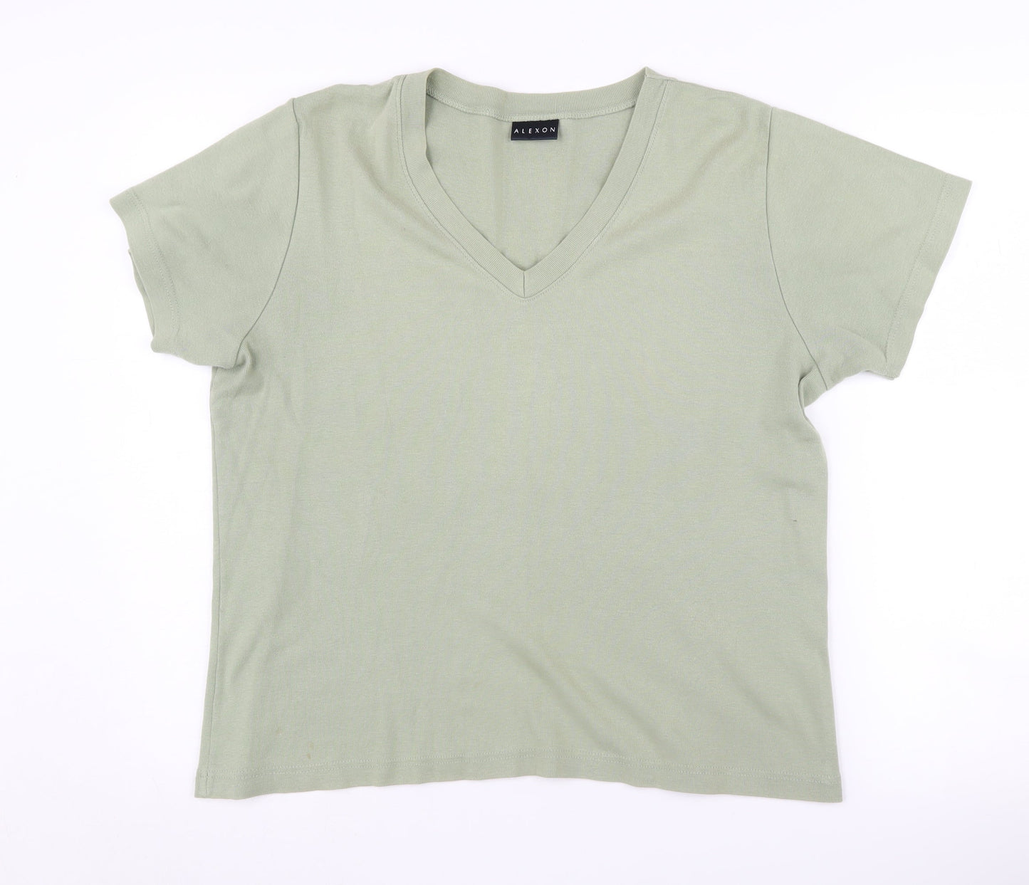 Alexon Women's Green Basic V-Neck T-Shirt Size 18