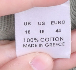 Alexon Women's Green Basic V-Neck T-Shirt Size 18