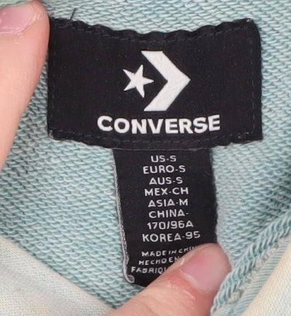 Mens UK Size S Converse Green Pullover Hoodie