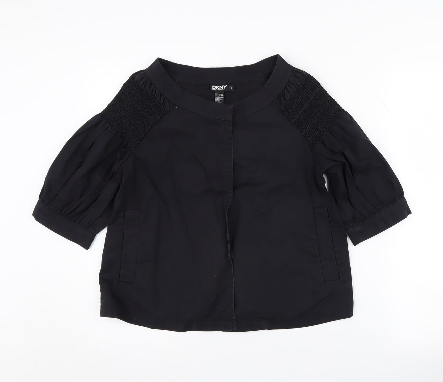 Womens UK Size 6 DKNY Black Basic Blouse