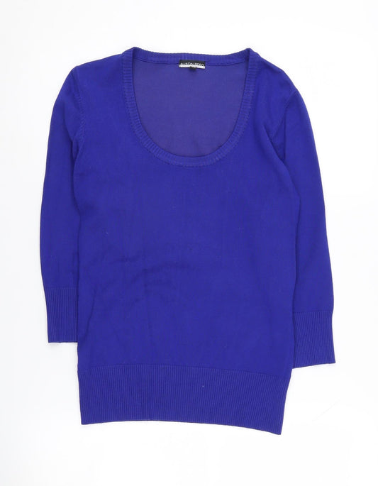 Austin Reed Women's Blue Scoop Neck Pullover Sweater S
