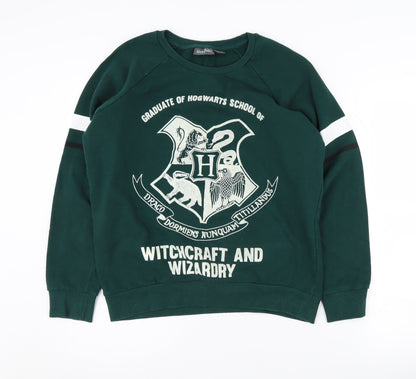 Womens UK Size 14 Harry Potter Green Pullover Sweatshirt