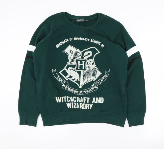 Womens UK Size 14 Harry Potter Green Pullover Sweatshirt