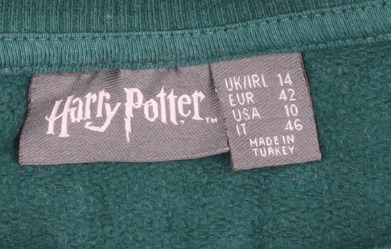 Womens UK Size 14 Harry Potter Green Pullover Sweatshirt