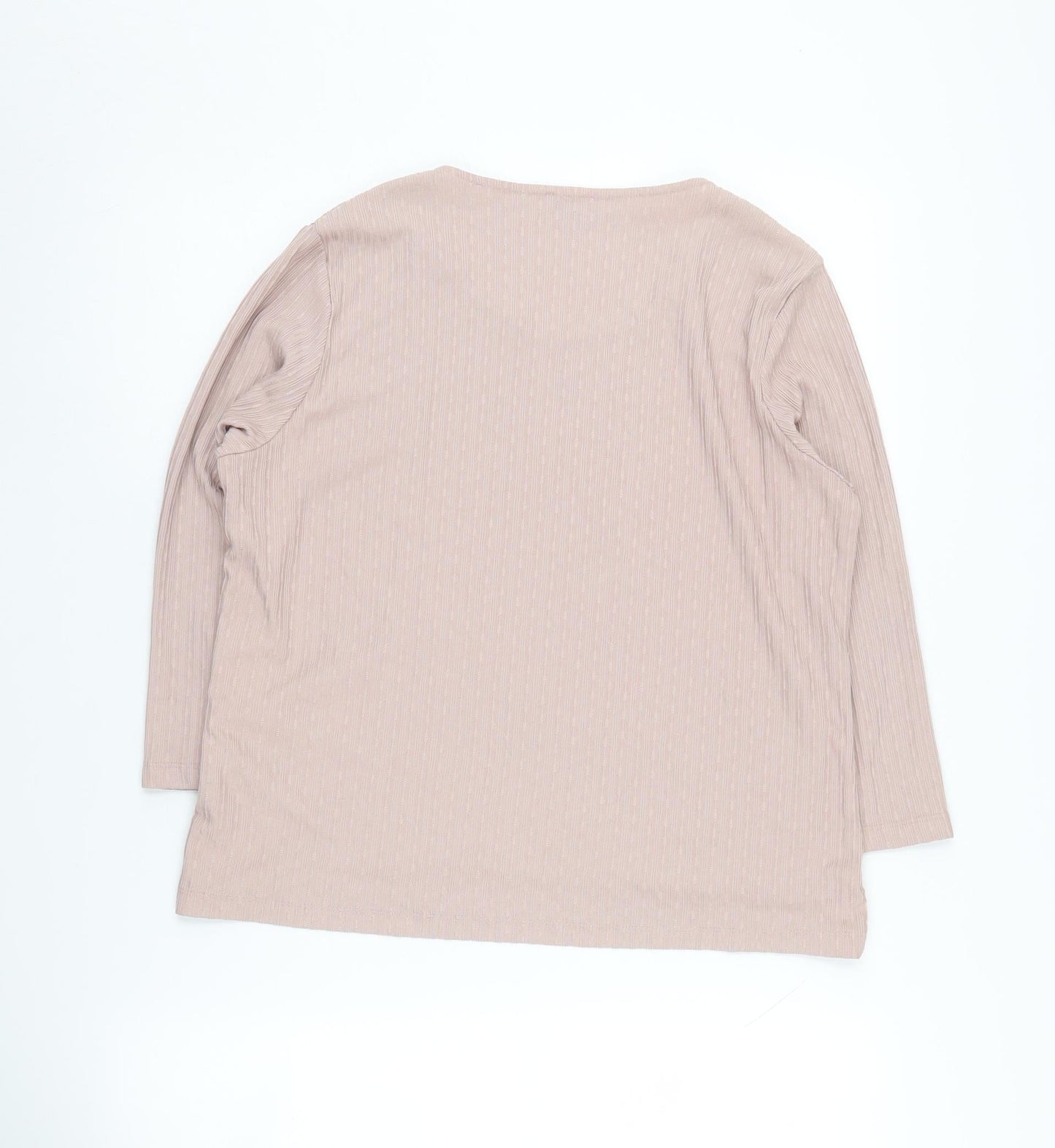 Womens UK Size 14 Eastex Beige Basic T-Shirt