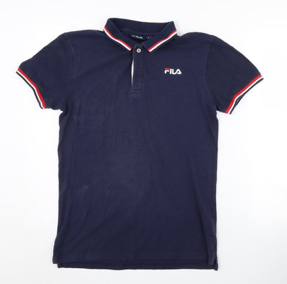 Fila Men's Blue Polo Shirt Size S Short Sleeve Logo