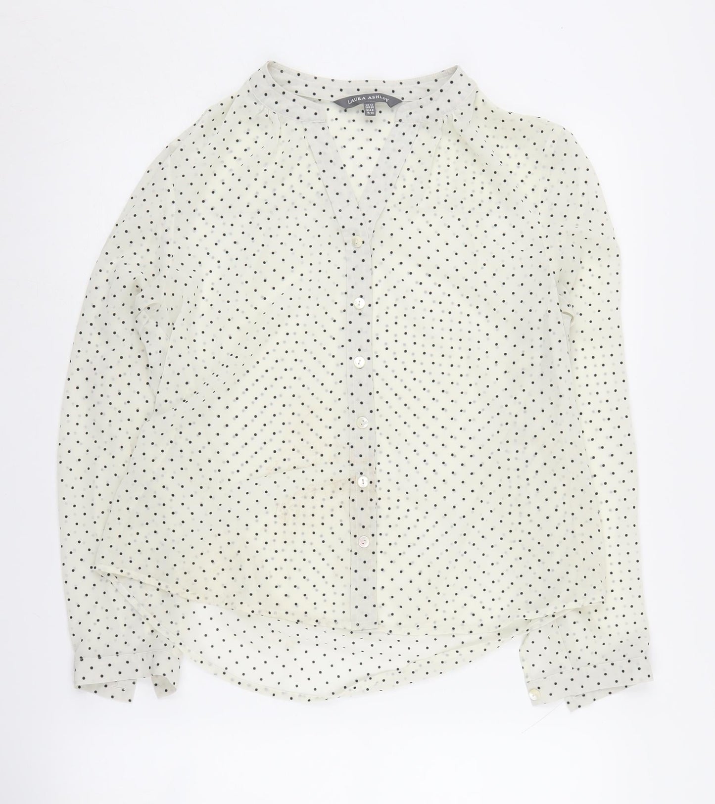 Laura Ashley Women's White Polka Dot Blouse UK 12