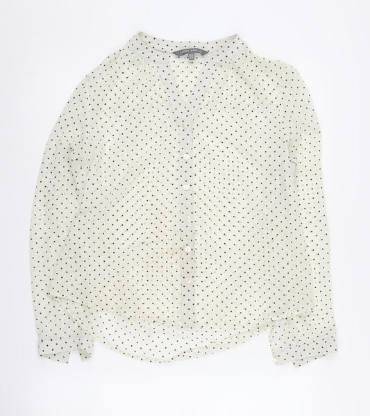 Laura Ashley Women's White Polka Dot Blouse UK 12