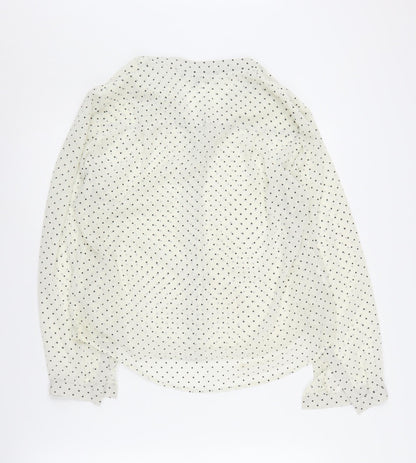 Laura Ashley Women's White Polka Dot Blouse UK 12