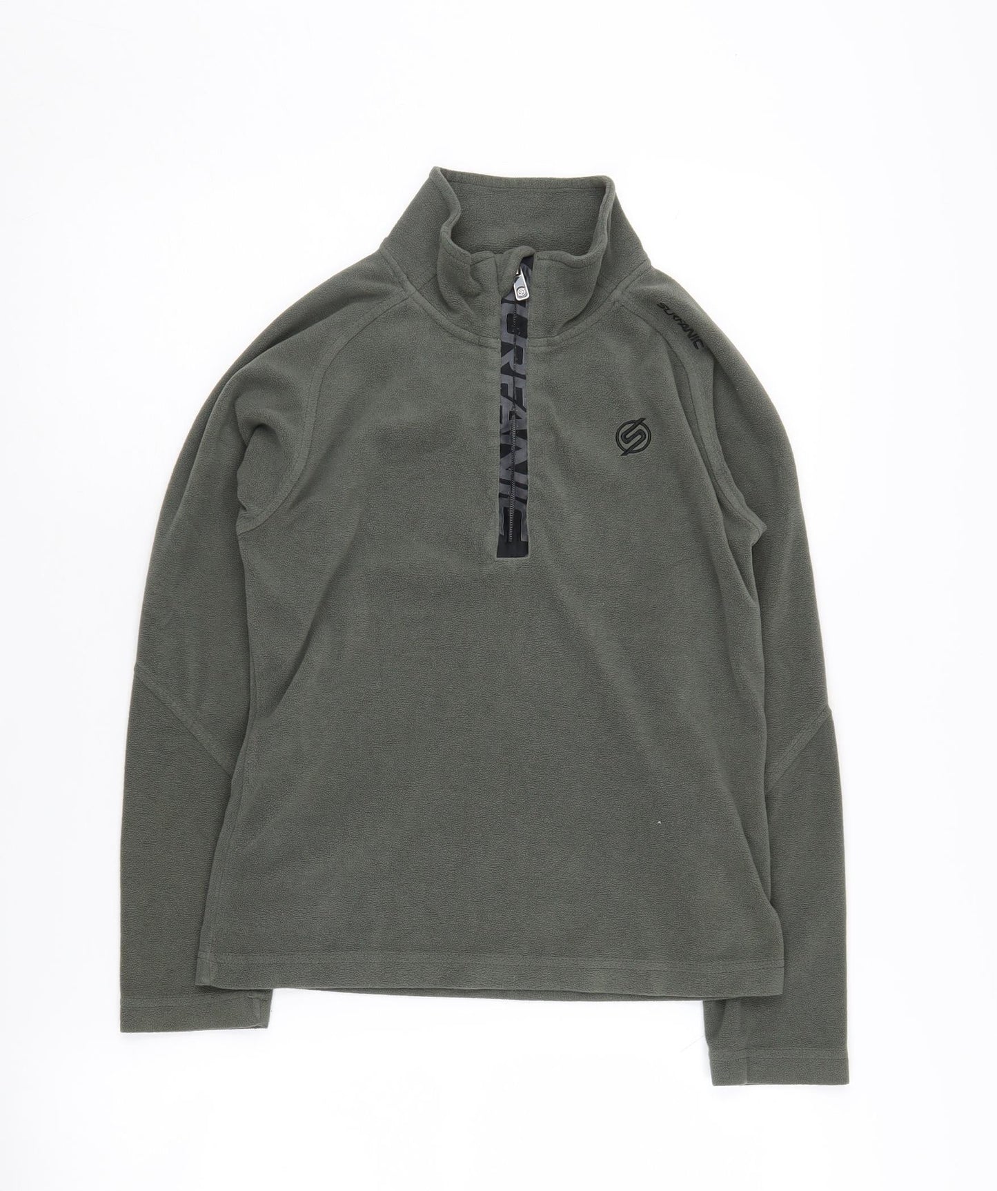 Surfanic Green Fleece Zip Sweatshirt, Unisex Kids, Size 164