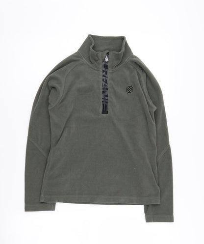 Surfanic Green Fleece Zip Sweatshirt, Unisex Kids, Size 164
