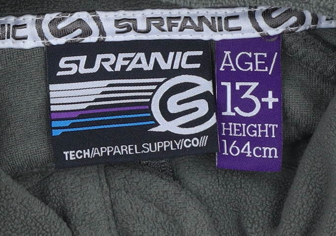 Surfanic Green Fleece Zip Sweatshirt, Unisex Kids, Size 164