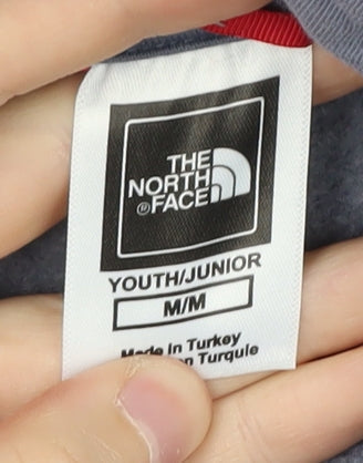 The North Face Boys Blue Pullover Hoodie M - Comfy Casual Style