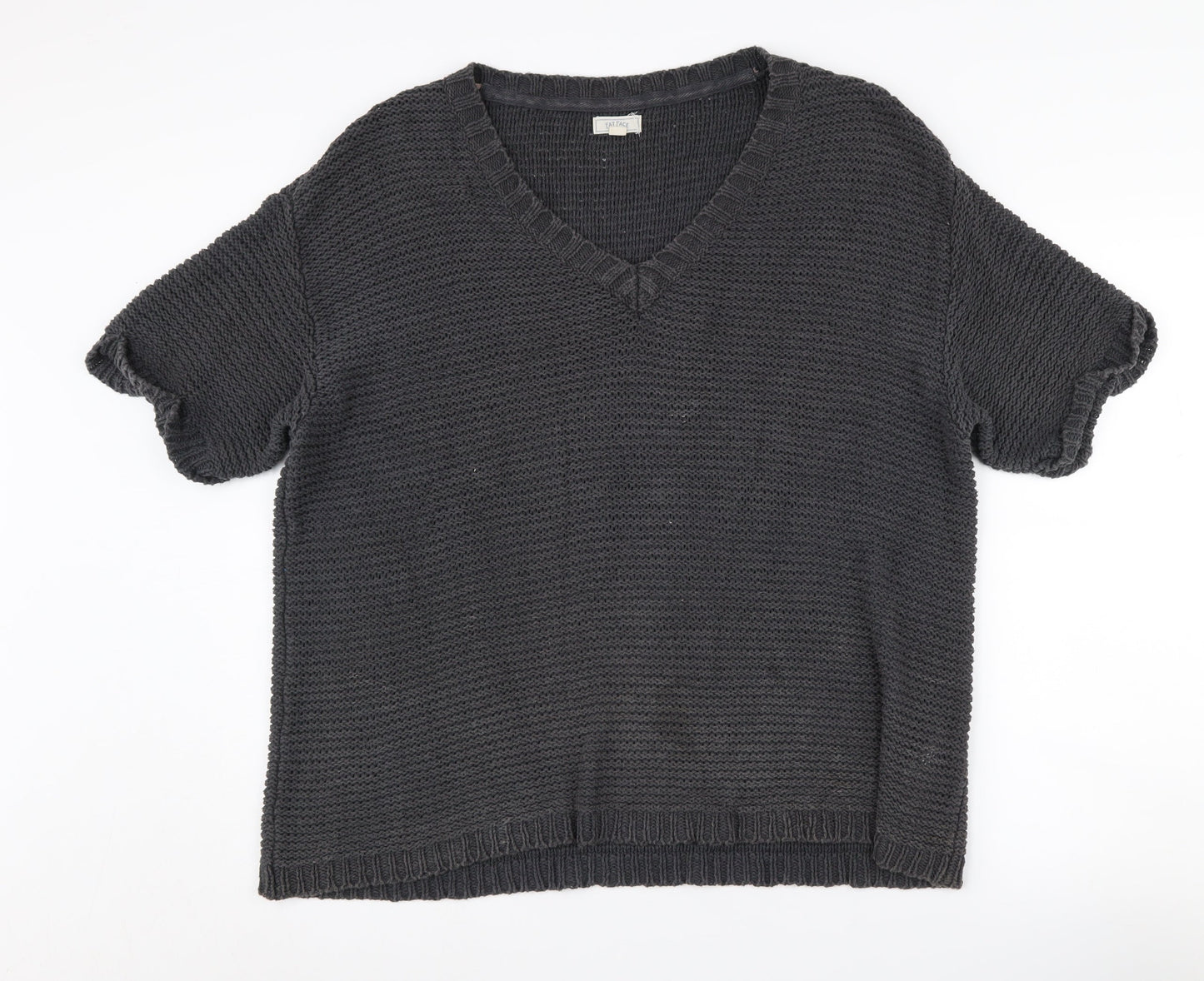 Fat Face Women's Black V-Neck Knit Pullover M