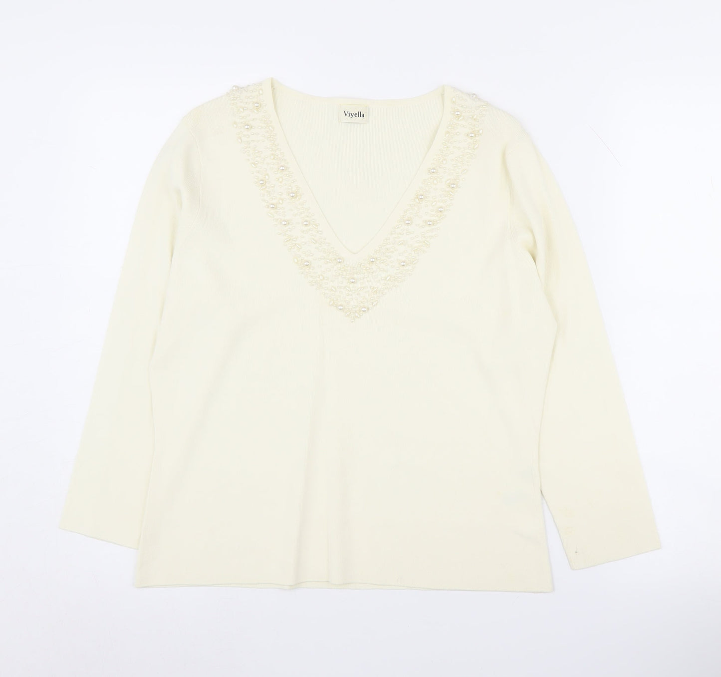 Womens UK Size L Viyella Ivory Pullover Jumper