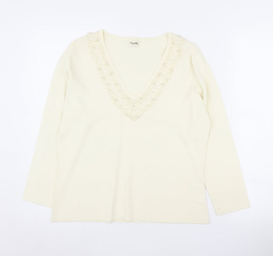 Womens UK Size L Viyella Ivory Pullover Jumper