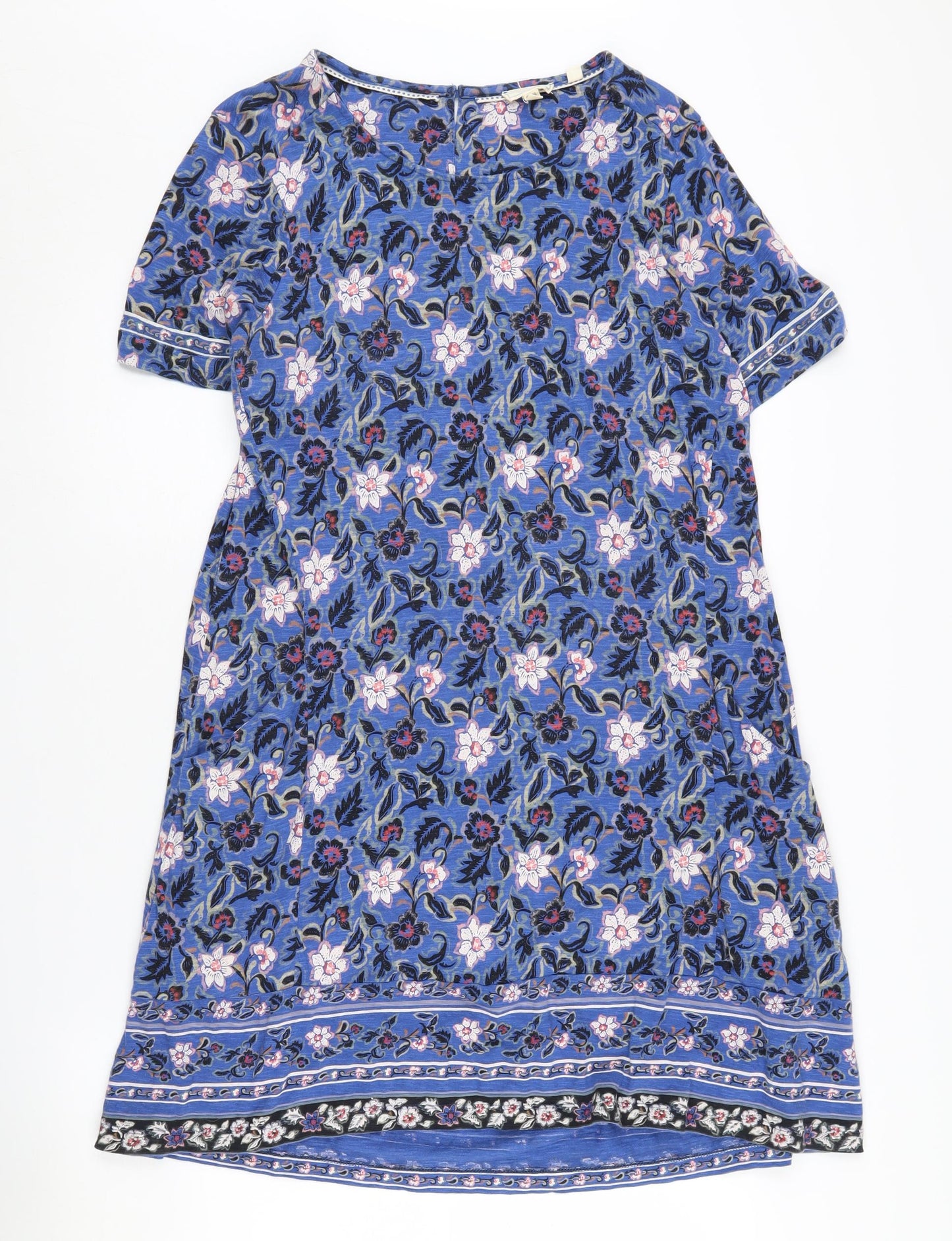 Fat Face Women's Blue Floral Knee-Length Shift Dress