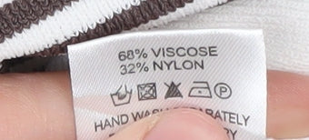 Eastex Women's White Striped Jumper Size 12