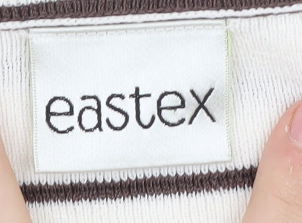 Eastex Women's White Striped Jumper Size 12